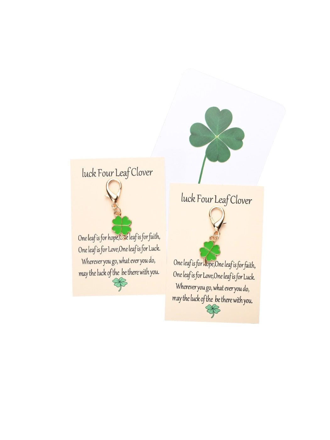 Taphug - Leaf Clover Keychain for Good Luck