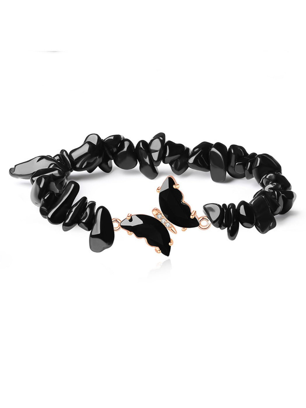 Emora - Fashion Purple Crushed Stone Butterfly Bracelet