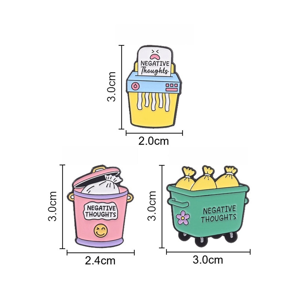 Pinori - Cute Cartoon Trash Can Novelty Pin