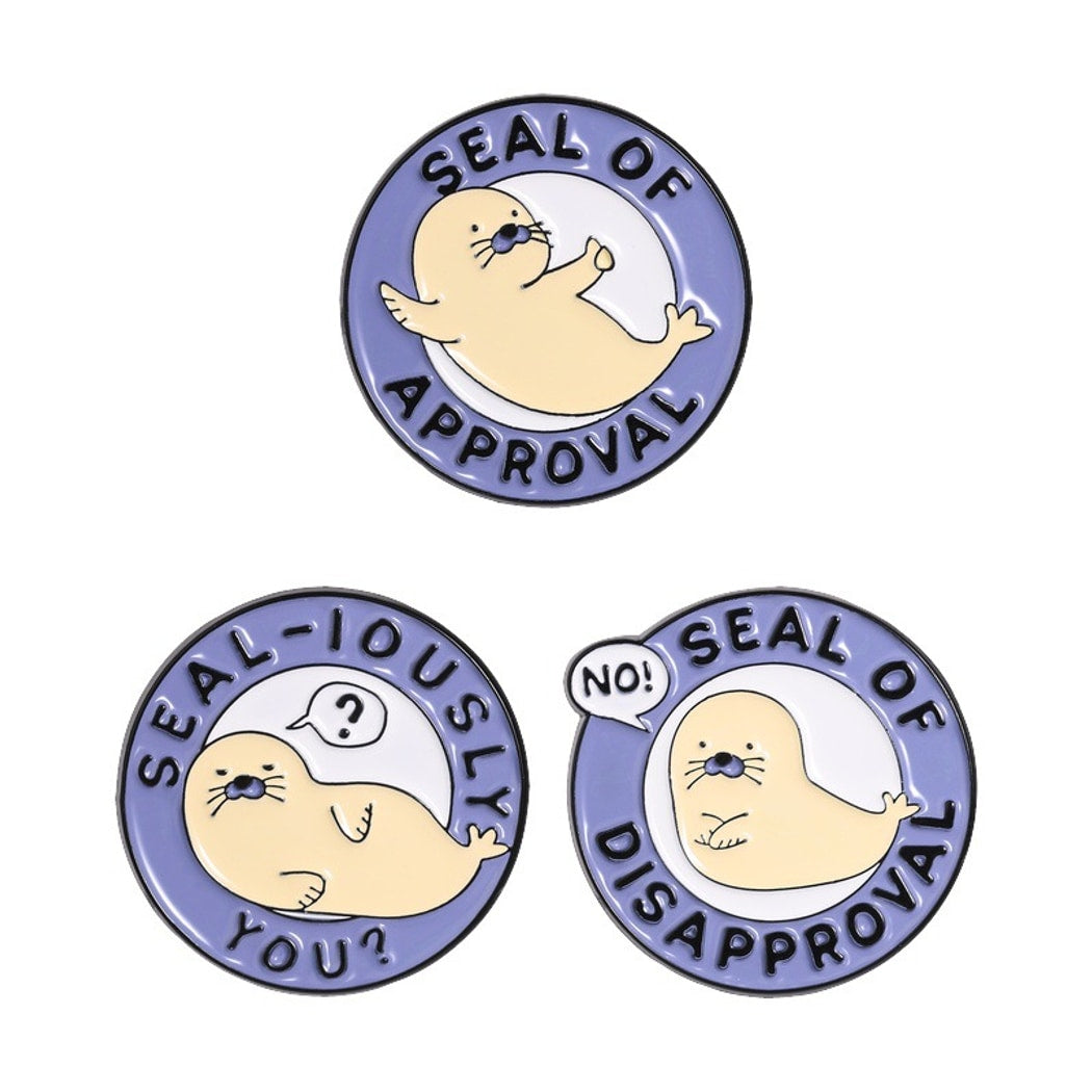 Pinori - Cartoon Seal Pin Brooch