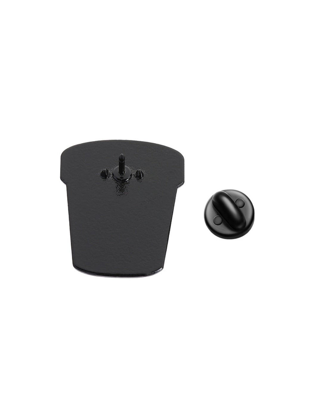 Pinori stool sample bottle pin badge packaging with branding visible