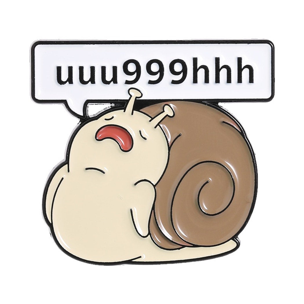 Pinori - Playful Snail Quote Cartoon Decorative Brooch