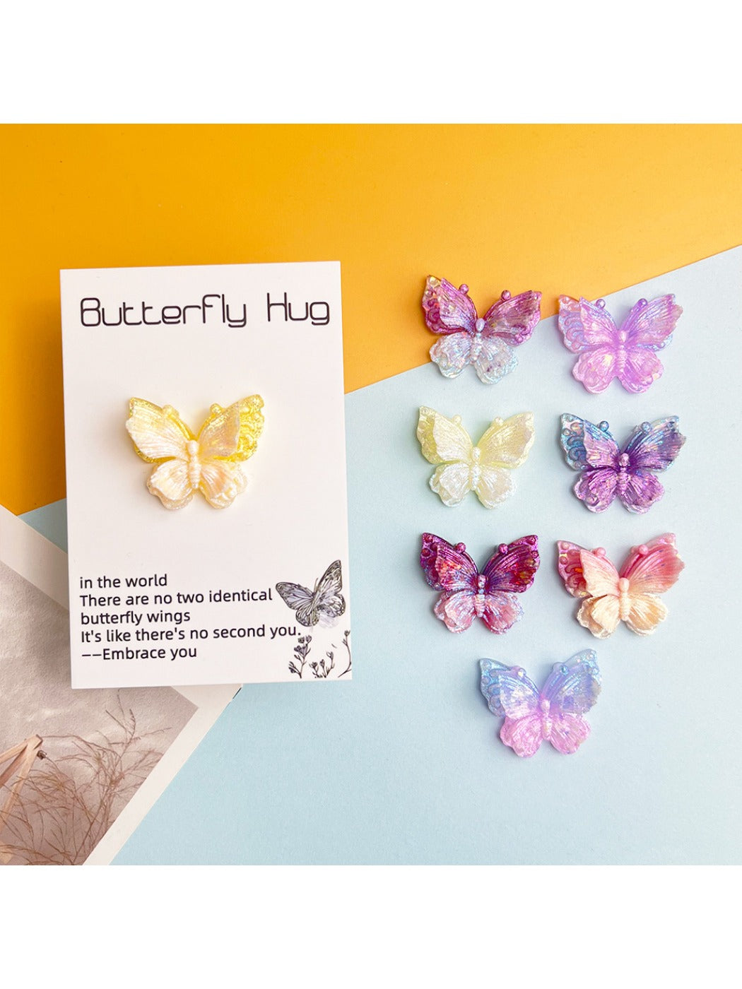 Taphug Pocket Hug 2D Butterfly card partially opened to reveal message inside