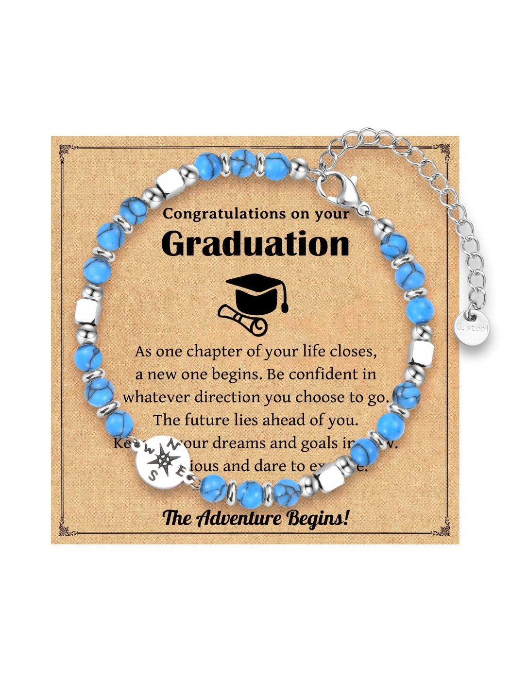 Emora bracelets displayed with a bohemian-themed card on a neutral background
