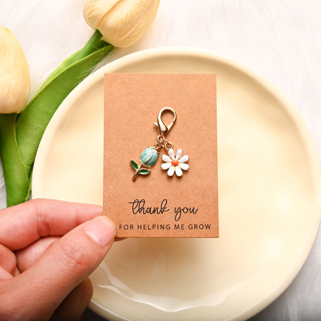 Taphug - Pocket Hug Tulip and Daisy Charm Keychain