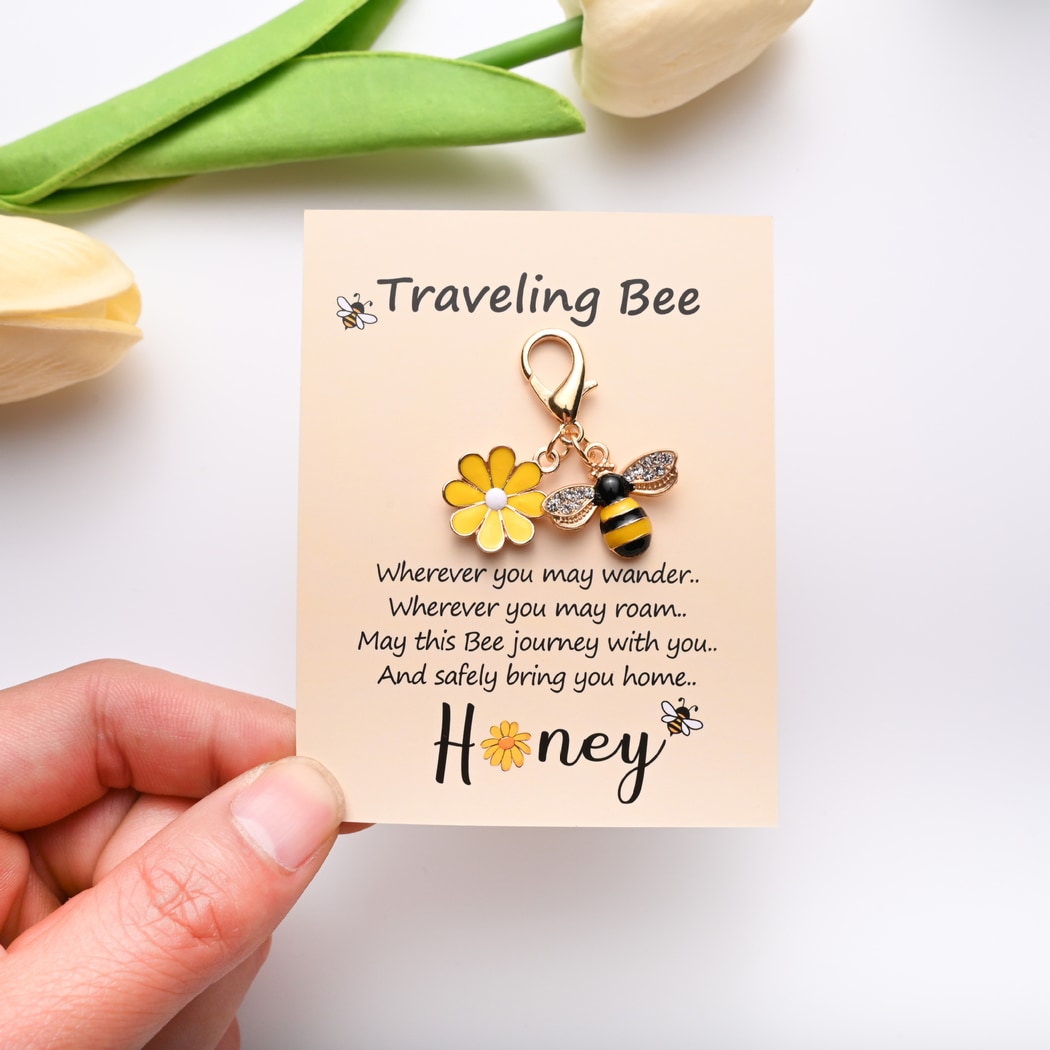 Taphug - Pocket Hug Decorative Bee Flower Keychain
