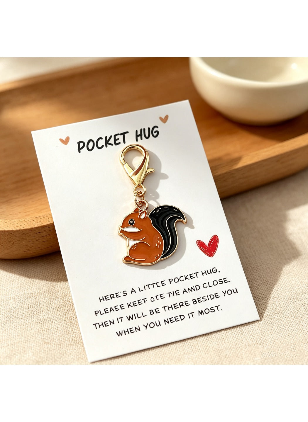 Taphug  - Alloy Pocket Hug Card Squirrel Keychain