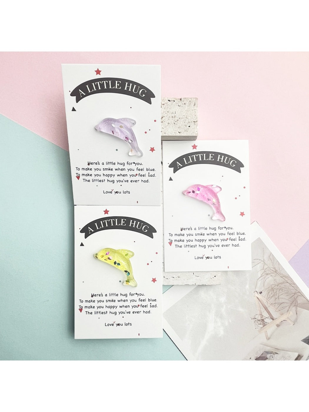 Taphug - Pocket Hug Inspirational Dolphin pocket hug card and keepsake token view 3