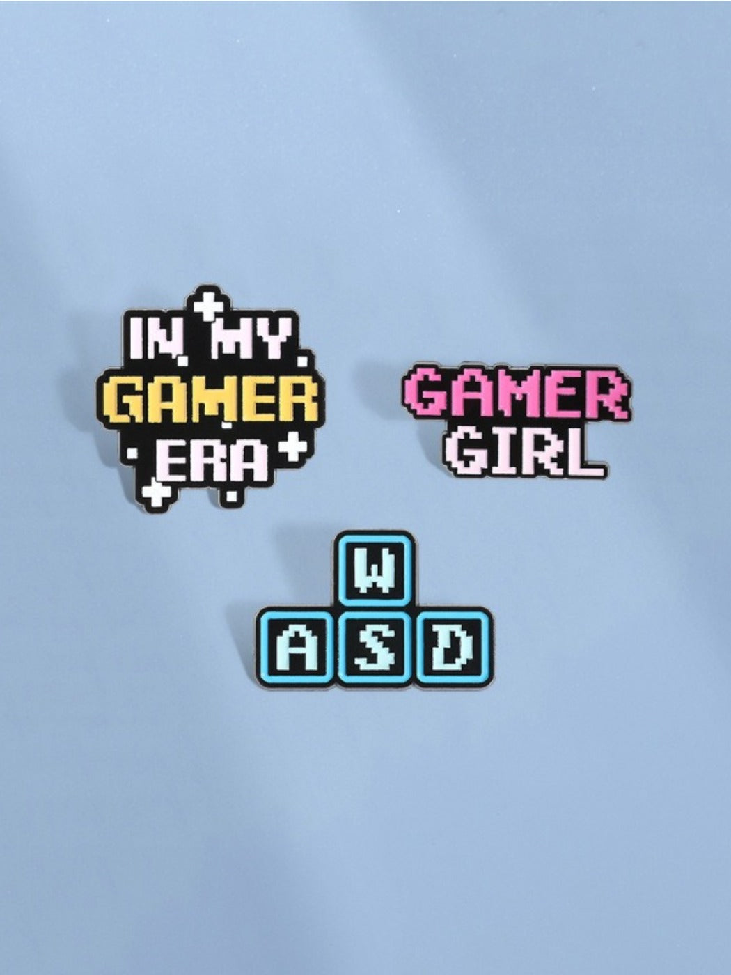 Pinori - Pixel-style Letter Design Metal Badge