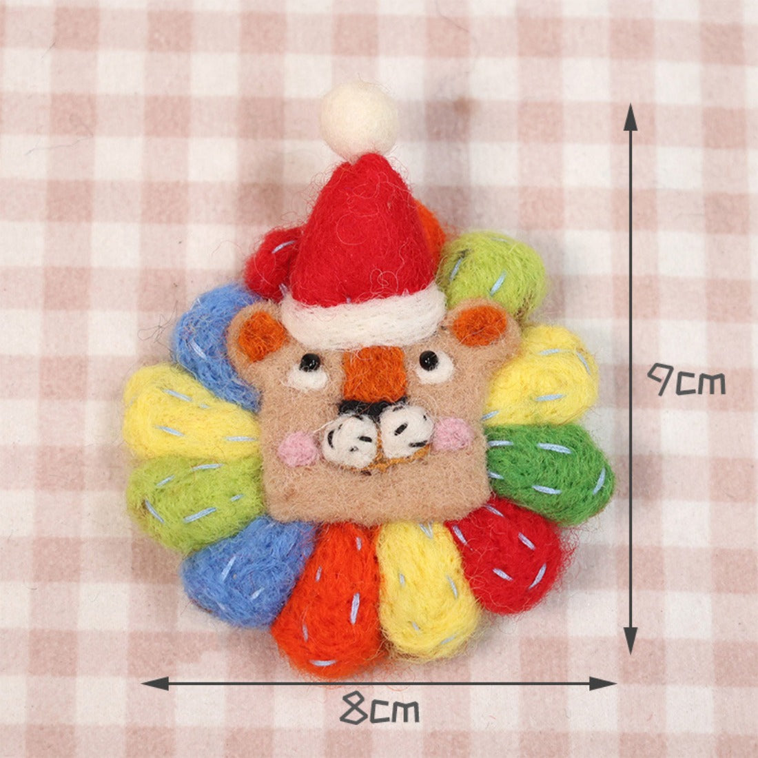 Handcrafted Wool Felt Christmas Lion Brooch