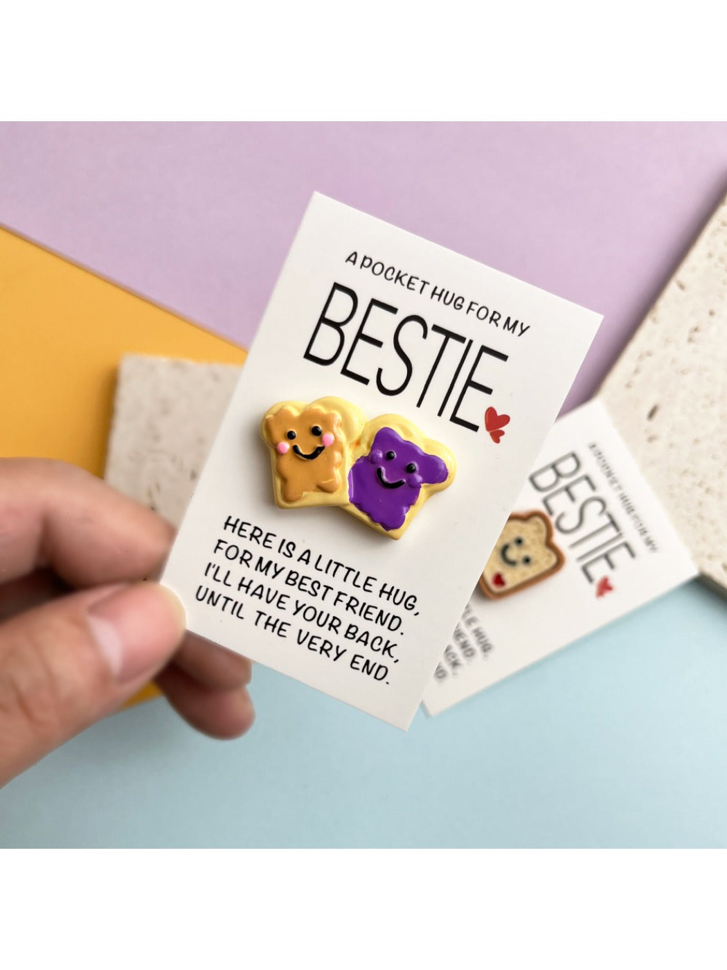 Taphug - Pocket Hugs Fun Bread Series pocket hug card and keepsake token