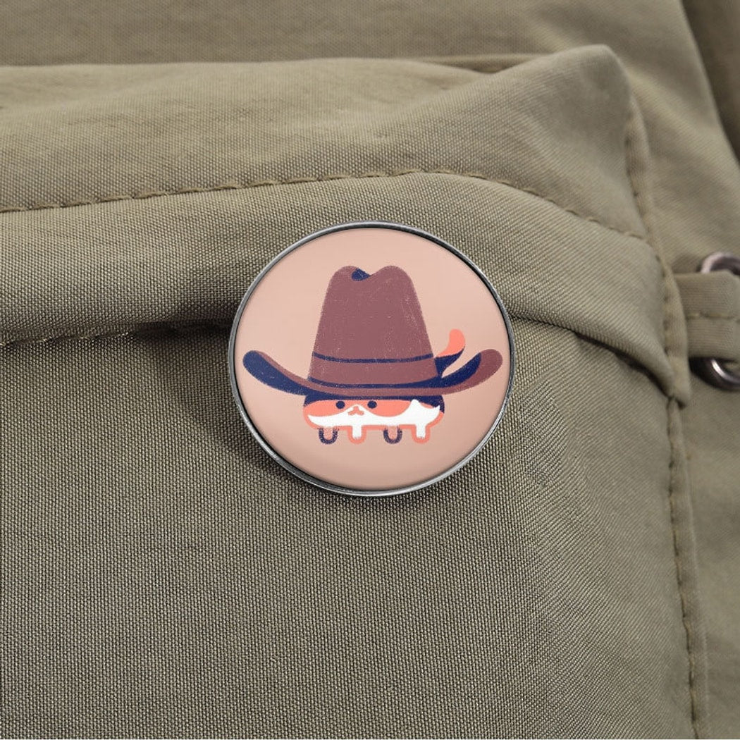 Pinori - Simple Cowboy Hat Animal Character Pin