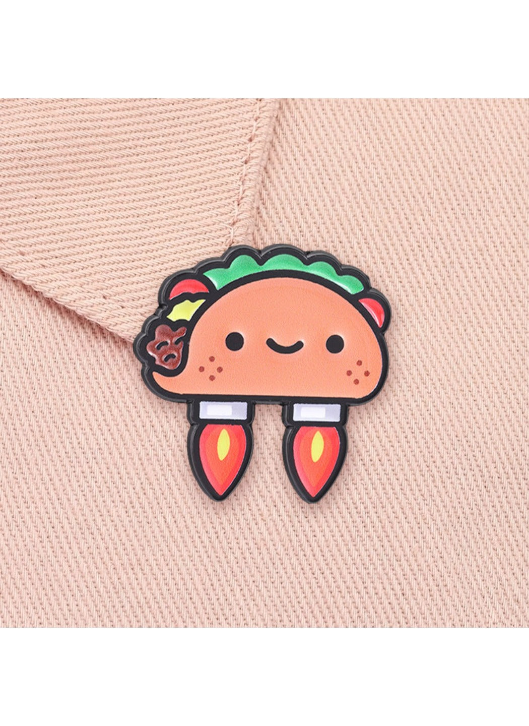 Pinori - Cute Cartoon Rocket Taco Pin Brooch Badge