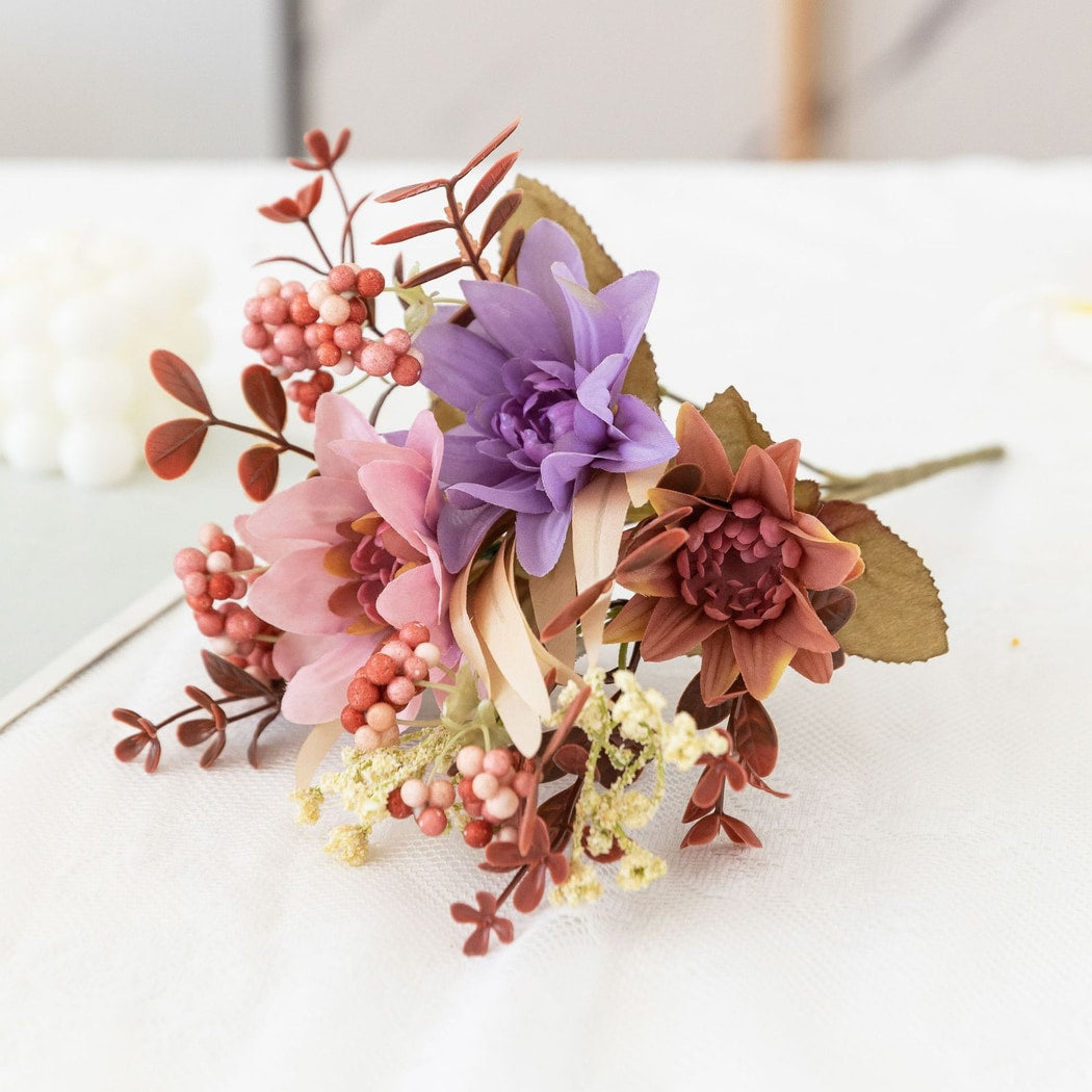 Roselle - Decorative Dahlia Bouquet Artificial Flowers