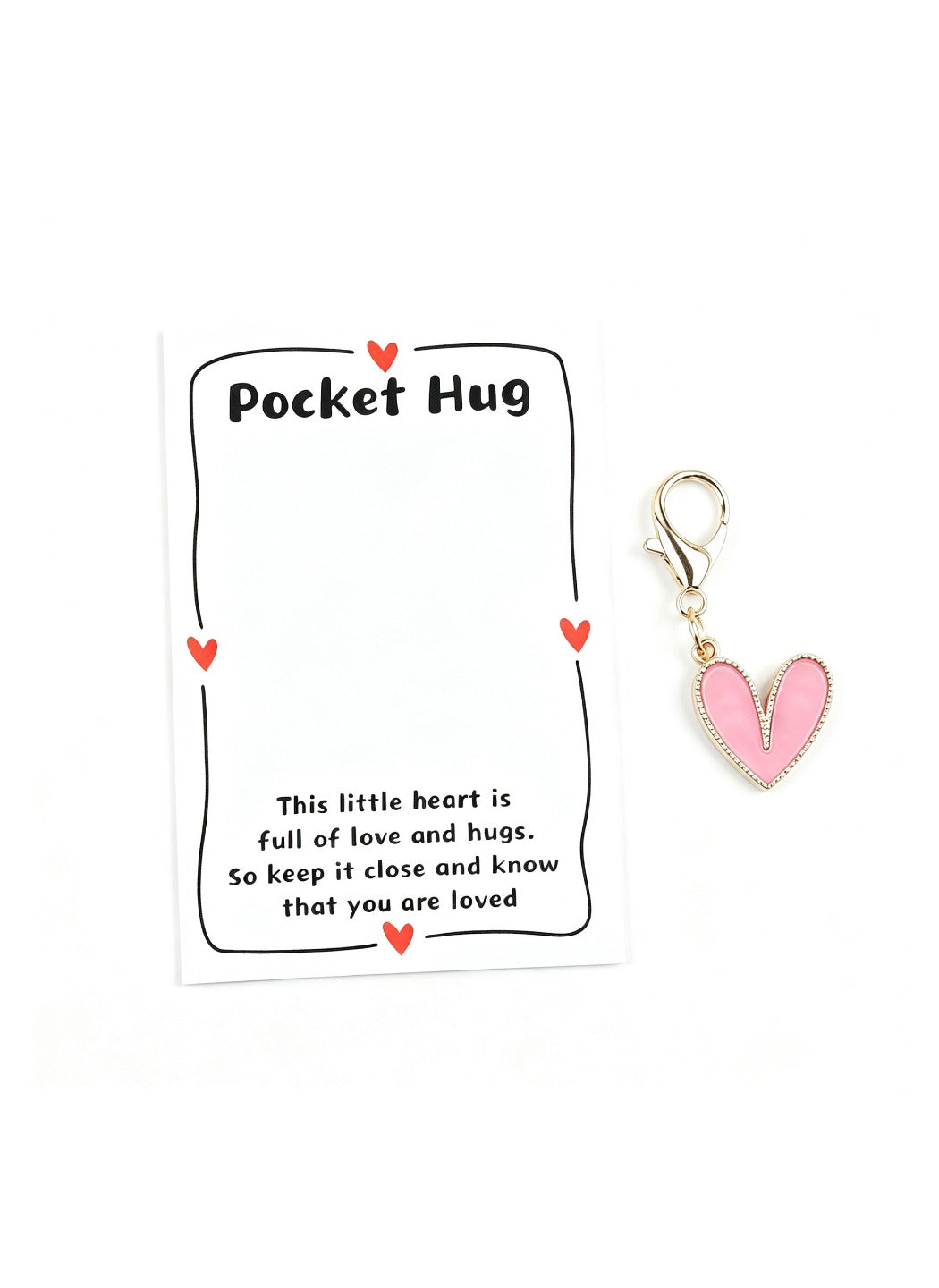 Taphug  - Alloy Pocket Hug Card Cute Heart Keychain