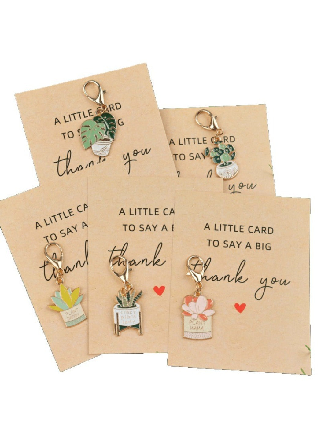 Taphug  - Alloy Thank You Card Cute Plant Keychain Pocket Hug