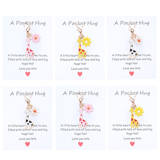 Taphug - Pocket Hug Cartoon Giraffe Keychain