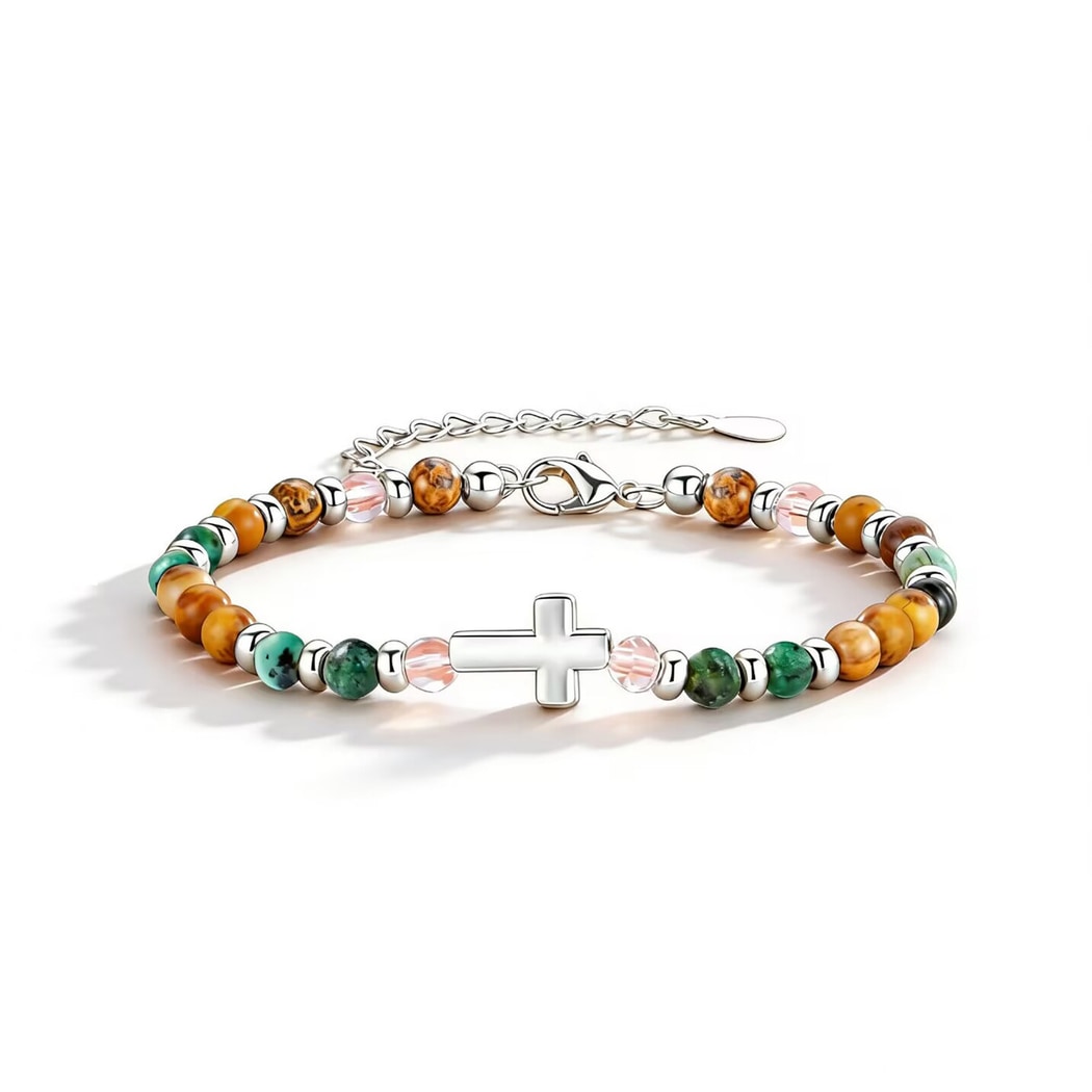 Emora - Retro Cross Decoration Beaded Bracelet