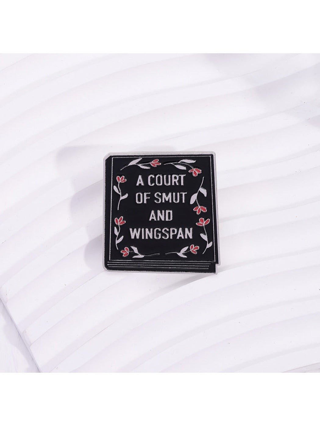 Pinori - Book Shaped Floral Alphabet Brooch