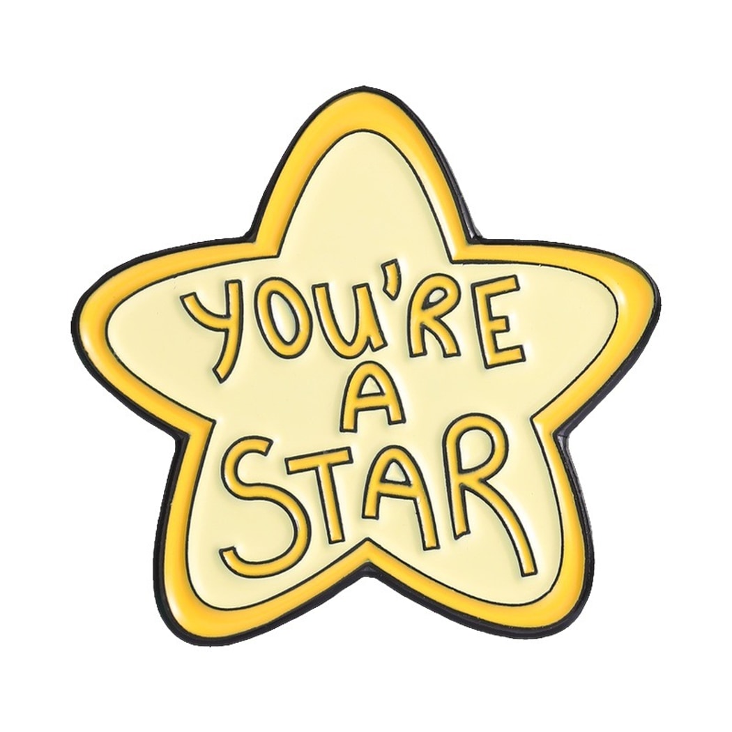 Pinori - Painted Finish Yellow Star Brooch Pin