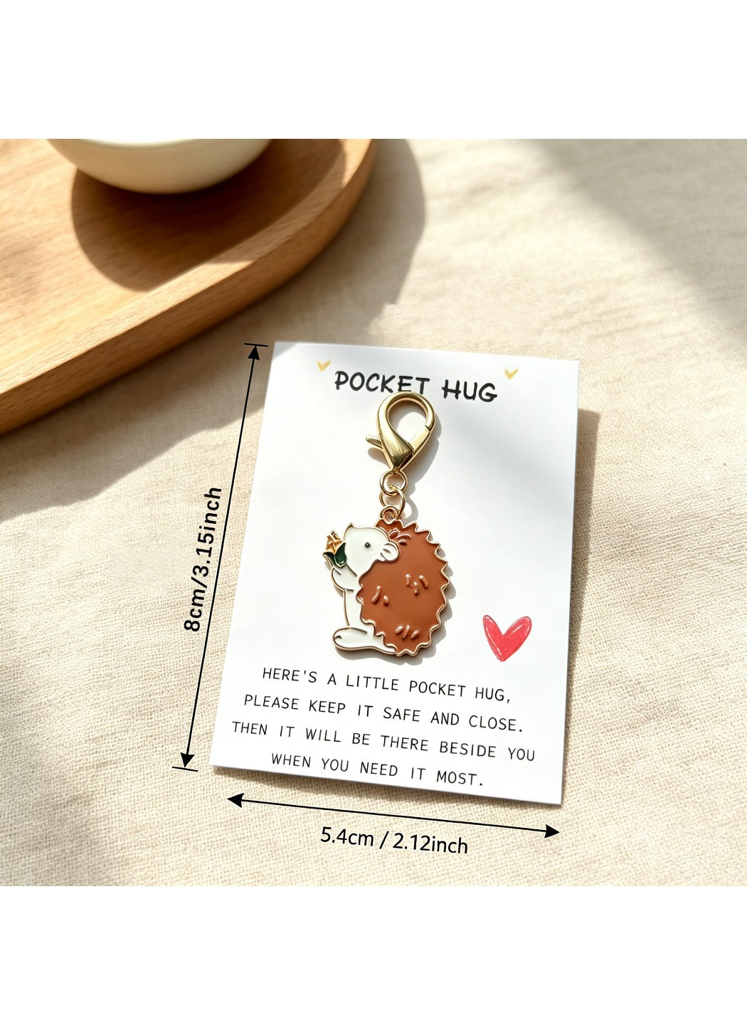 Taphug  - Alloy Pocket Hug Card Bouquet Hedgehog Keychain