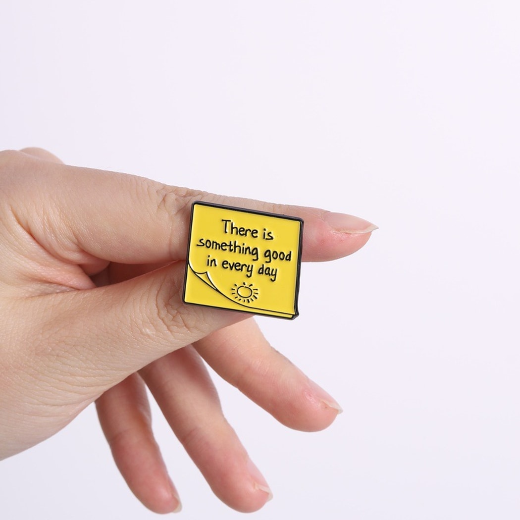 Pinori - Inspirational Quote Sun Accent Brooch Pin