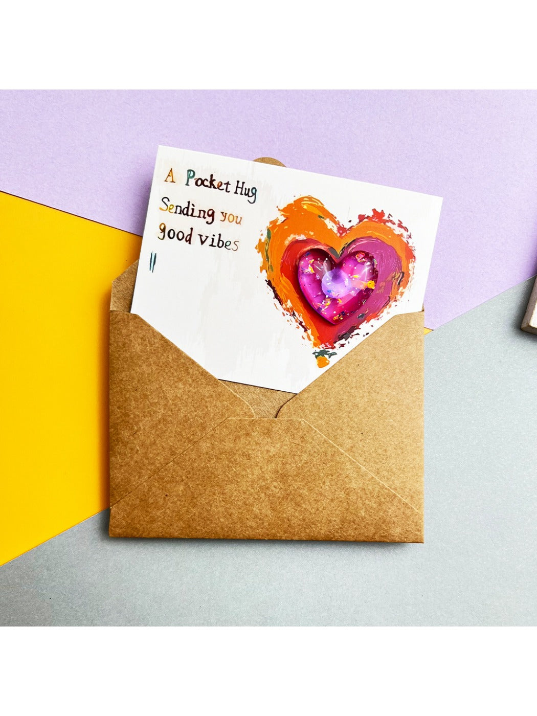 Taphug - Pocket Hug Gradient Glitter Heart pocket hug card and keepsake token view 8