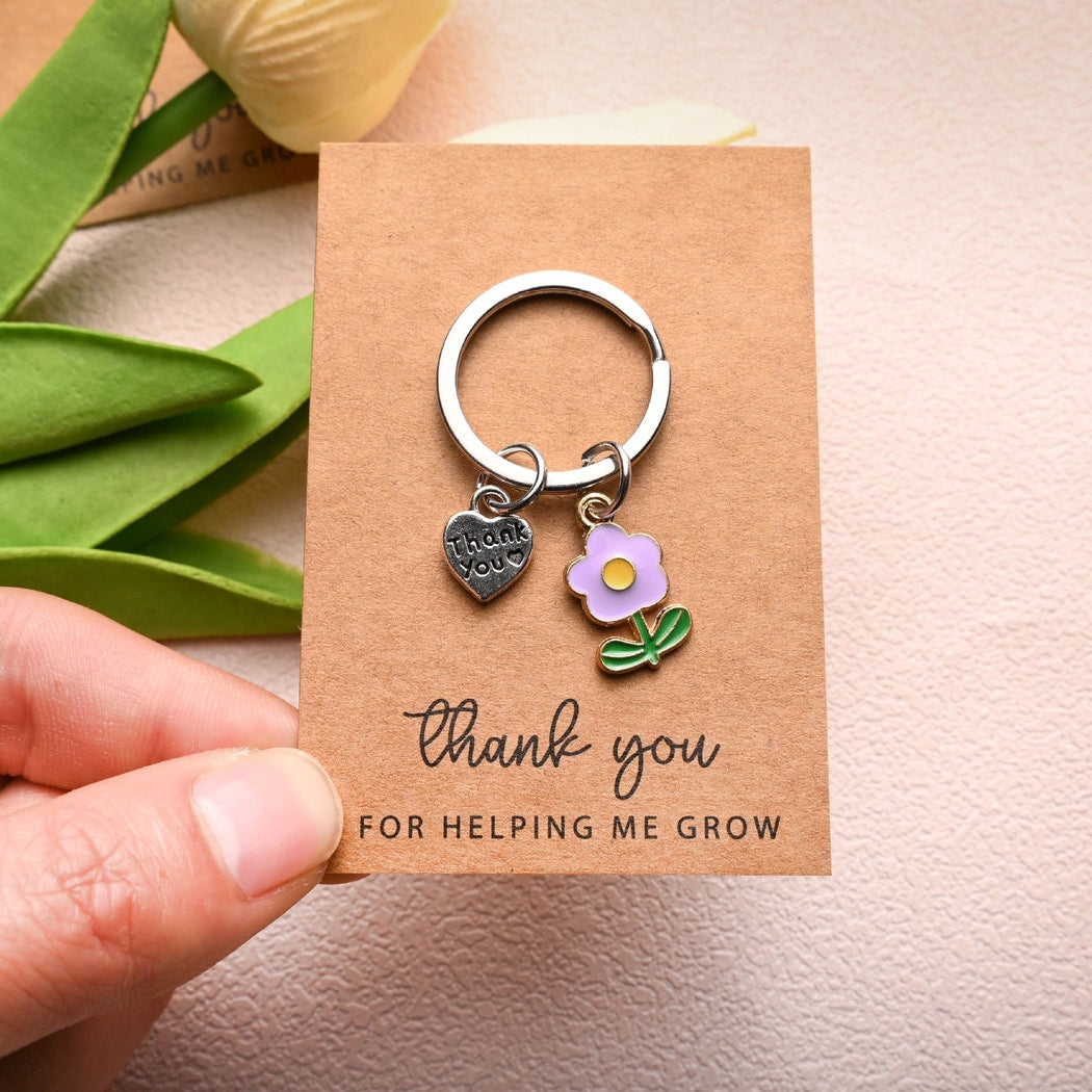 Taphug - Pocket Hug Heart Pendant Flower Keychain