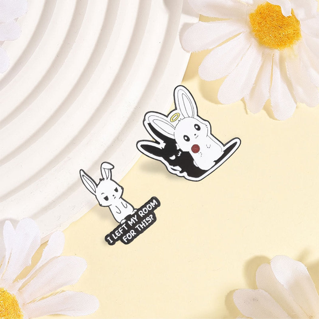 Pinori - Cartoon Rabbit Quote Decorative Pin