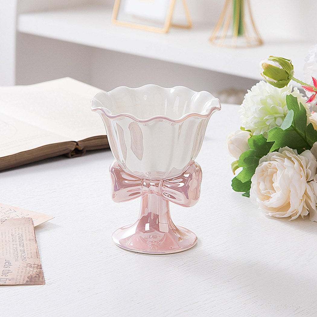 Mivora - Bow Accent Goblet Style Dessert Cup