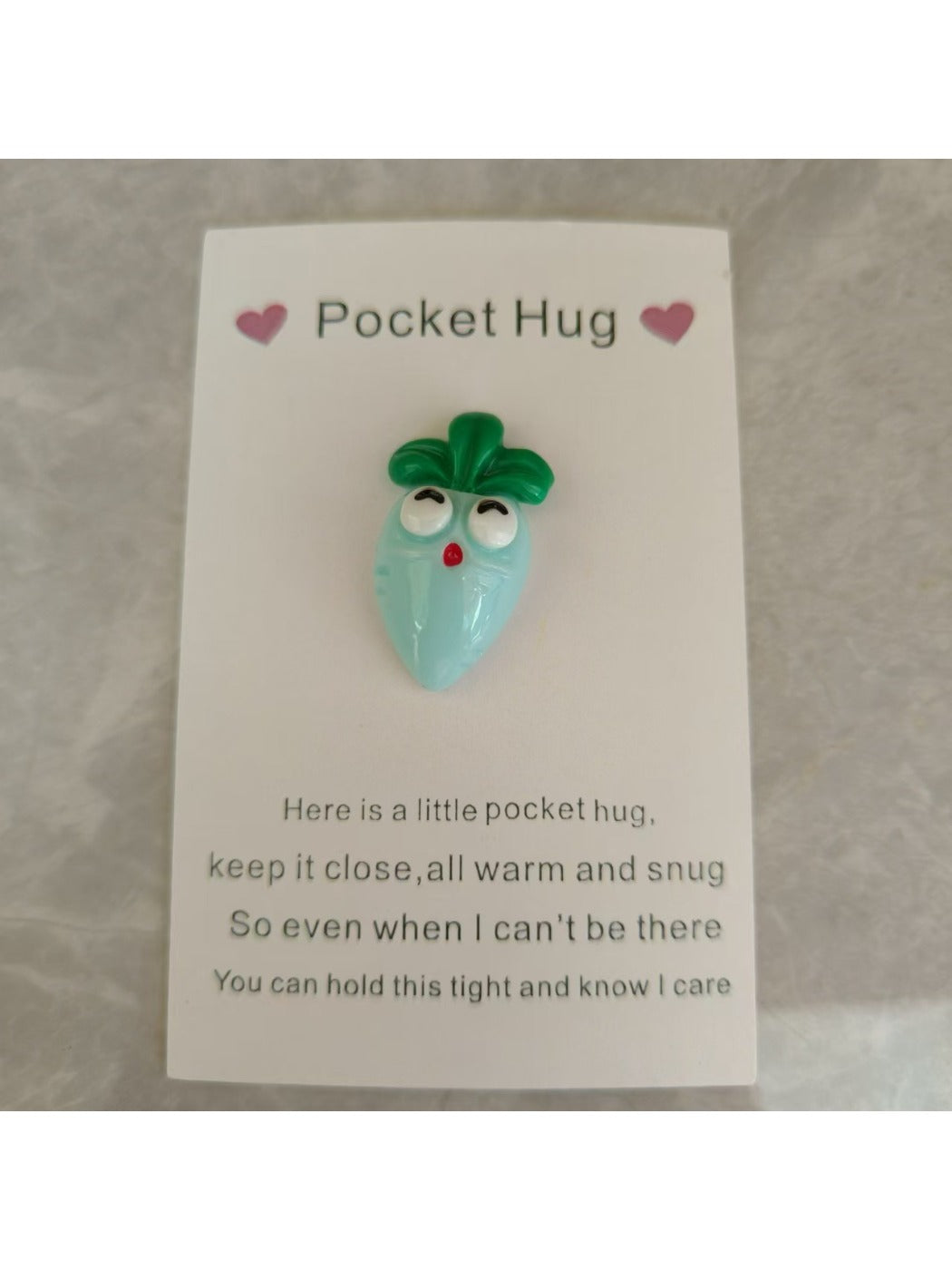 Taphug - Pocket Hug Carrot pocket hug card and keepsake token view 6