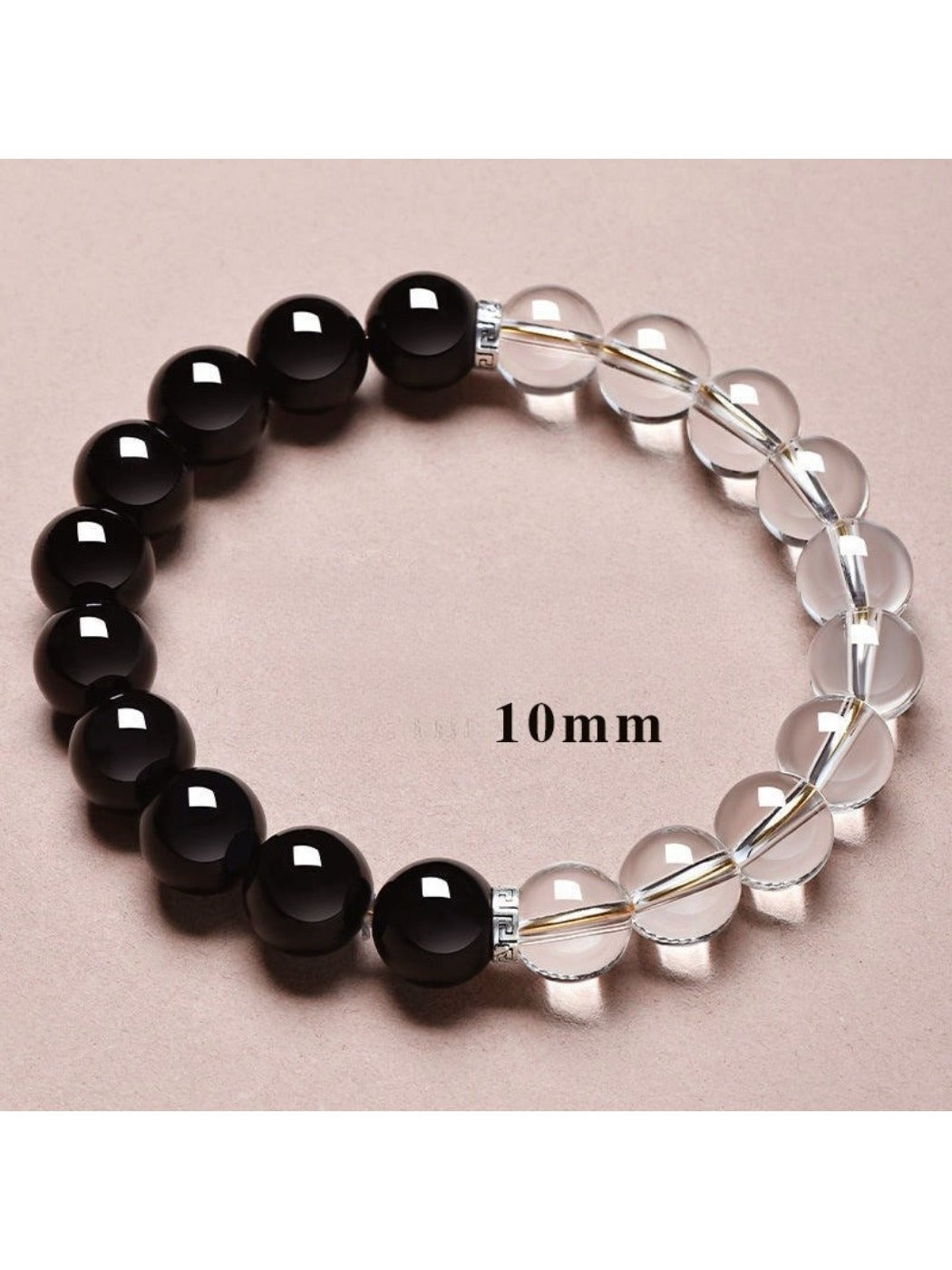 Emora bead bracelet styled with casual outfit on female wrist