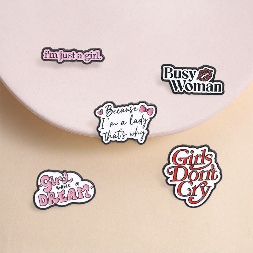 Pinori - Statement English Slogan Letter Brooch Pin