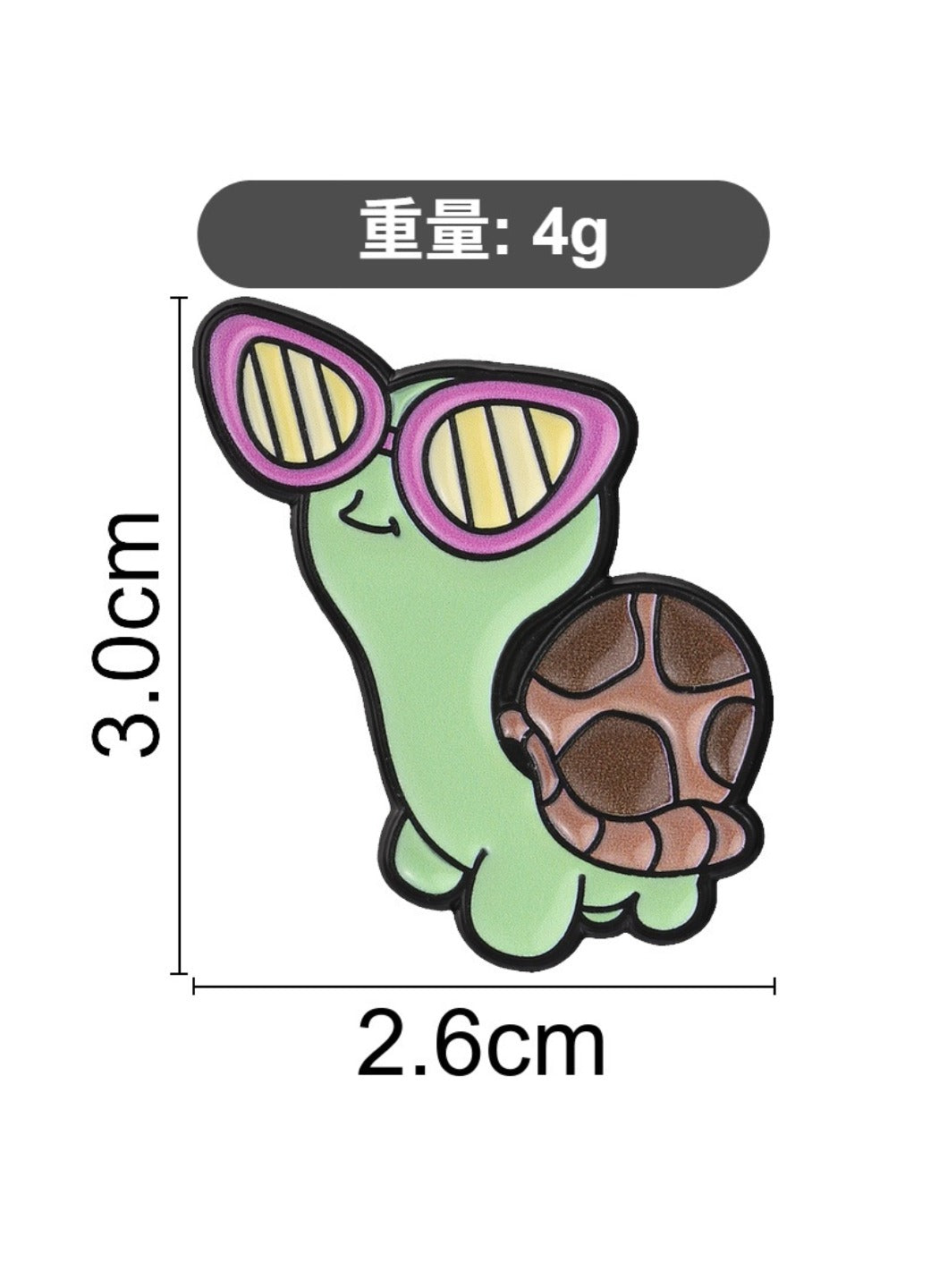 Pinori - Turtle Brooch Badge, Cute Cartoon Cool Turtle Pin