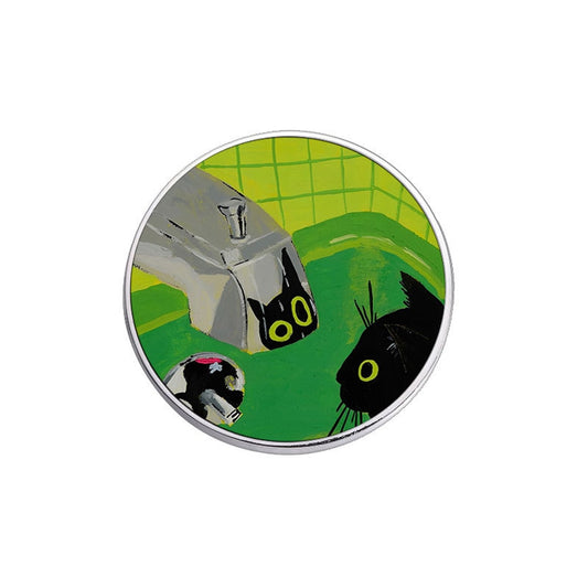 Pinori - Playful Cat Theme Geometry Pin