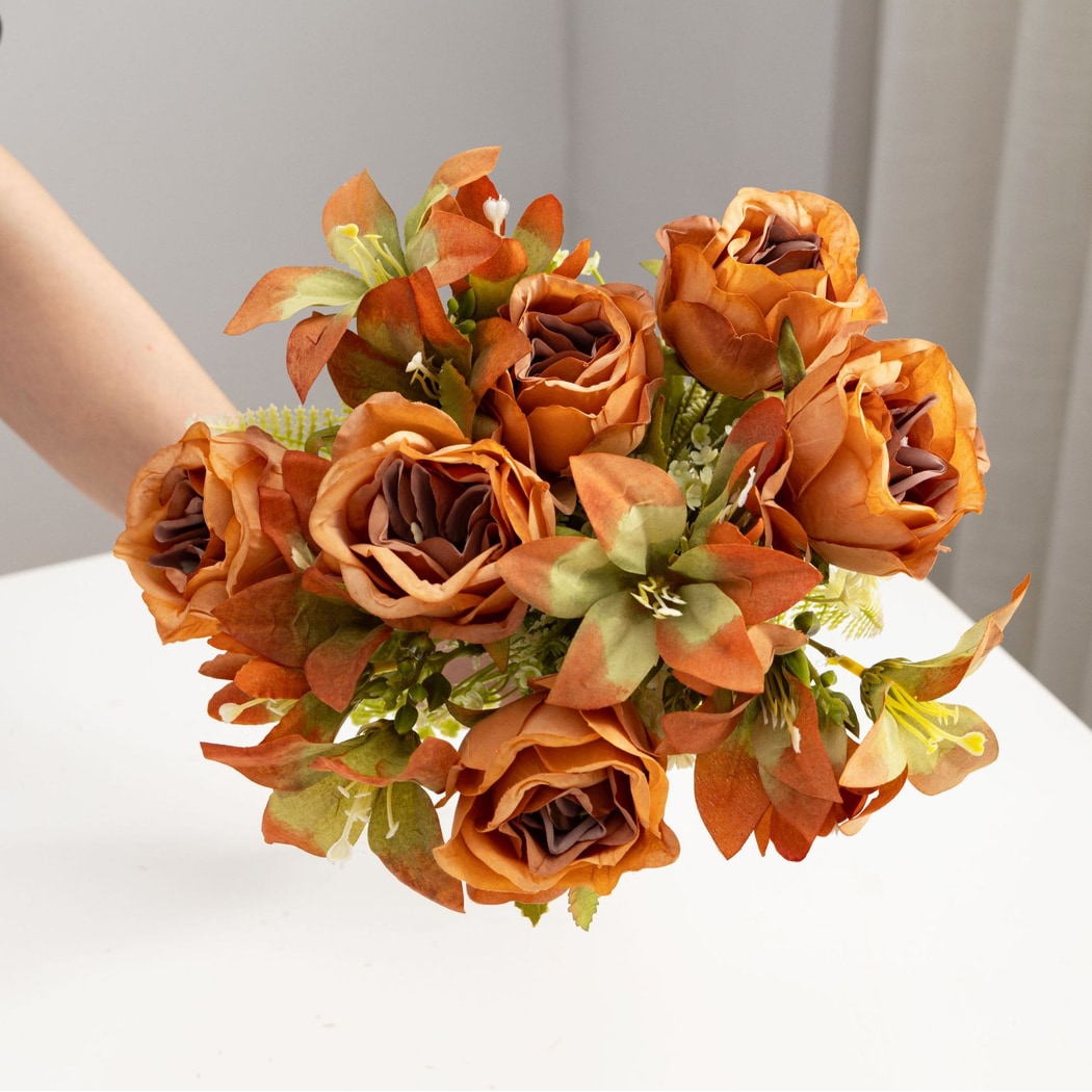 Roselle - Decorative Rose and Lily Artificial Bouquet