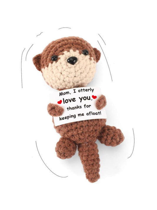Kovira - Adorable Crochet Long Tail Otter Hug Card