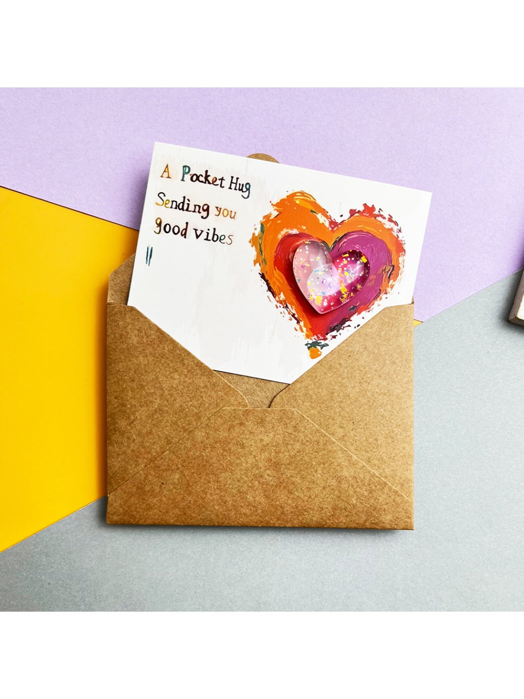 Taphug - Pocket Hug Gradient Glitter Heart pocket hug card and keepsake token view 14