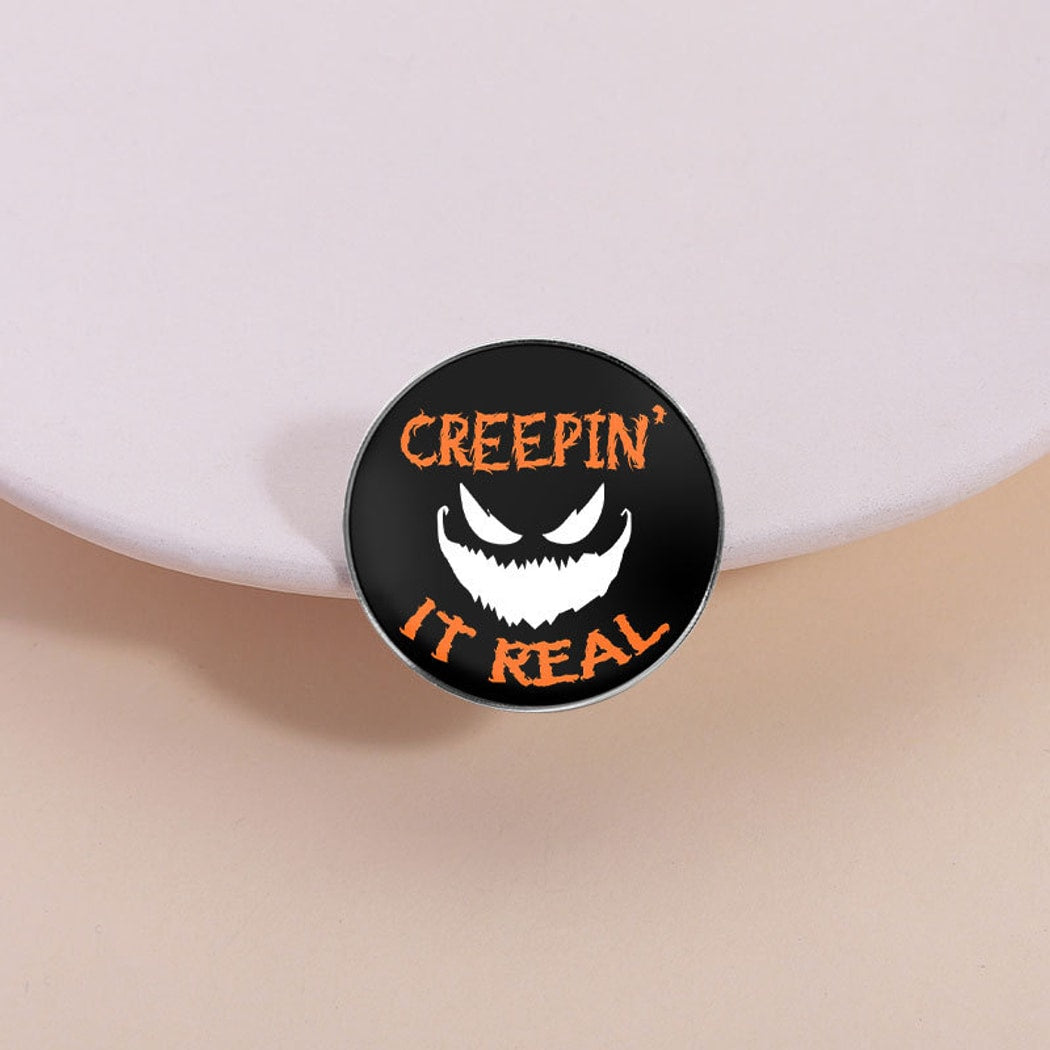 Pinori - Creepin It Real Halloween Quote Enamel Pin