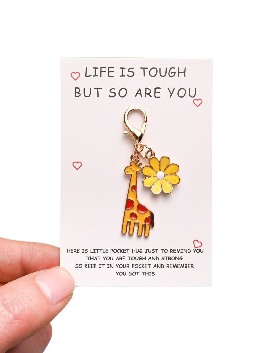 Taphug - Daisy Giraffe Keychain Life Is Tough But So Are You