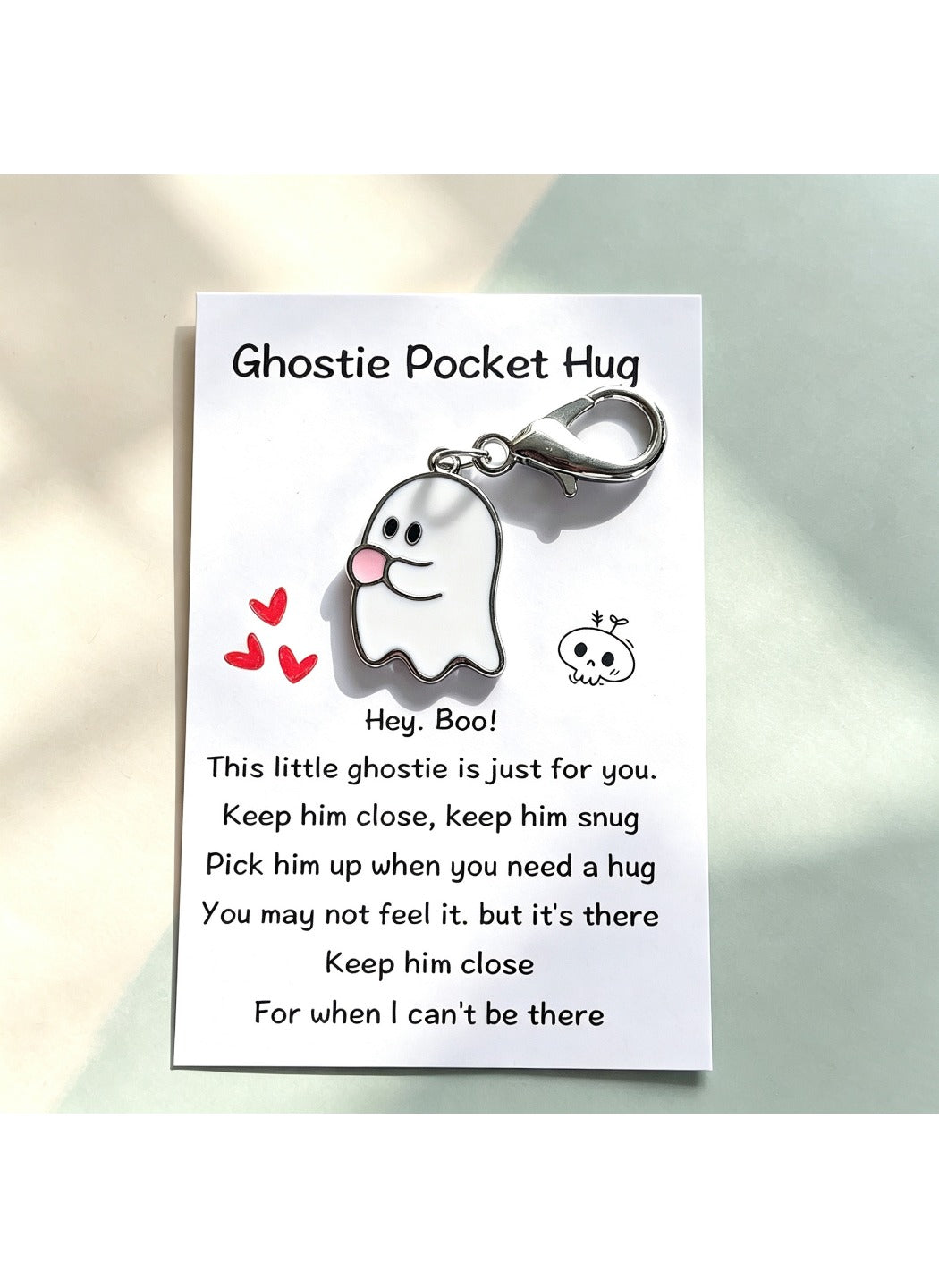 Taphug  - Alloy Pocket Hug Card Ghost Keychain