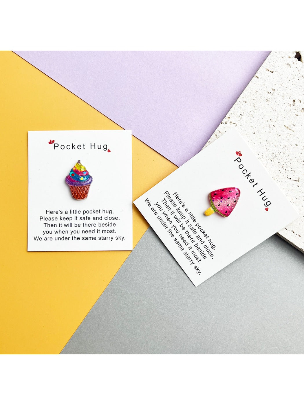 Taphug - Pocket Hug Summer Cool Series pocket hug card and keepsake token view 3