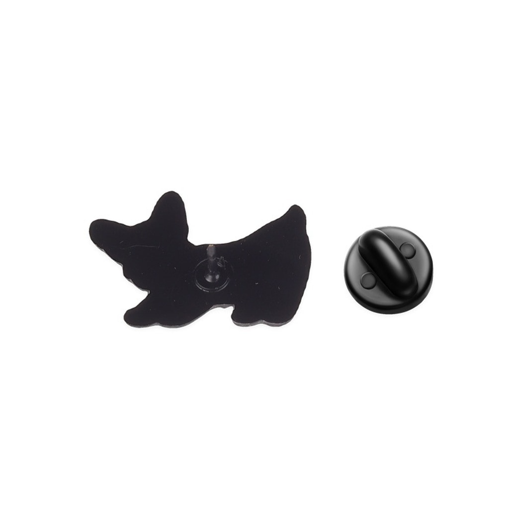 Pinori - Cat Skeleton Silhouette Enamel Pin