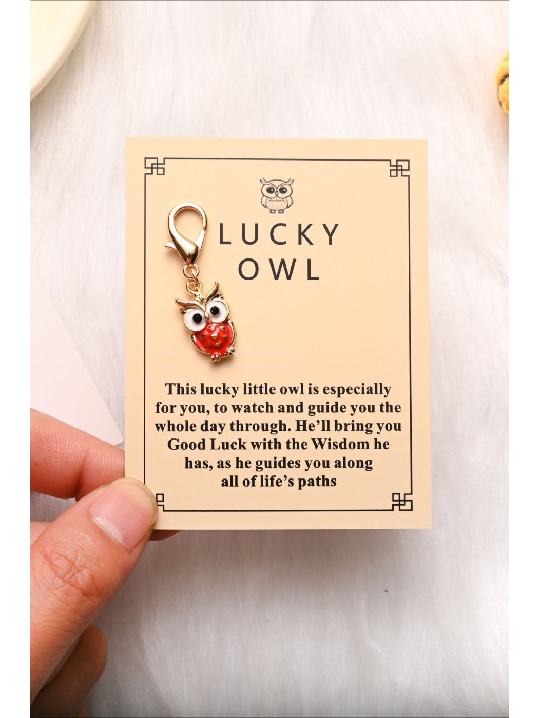 Taphug - Colorful Owl Keychain with Encouragement Card