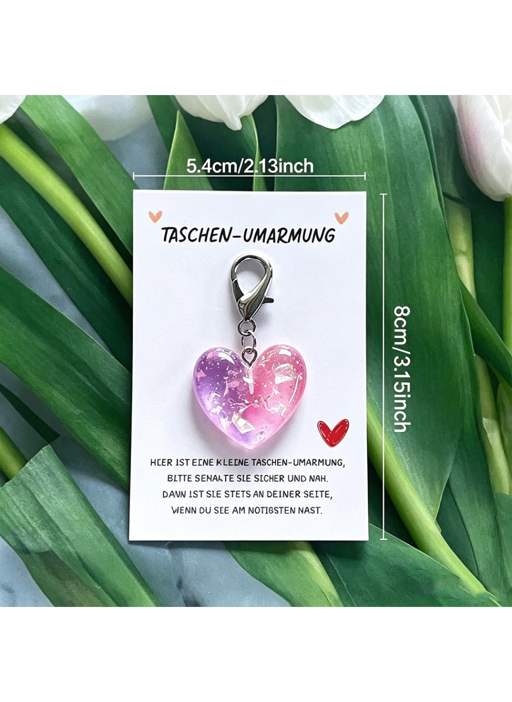Taphug  - Plastic Pocket Hug Card Gradient Heart Keychain