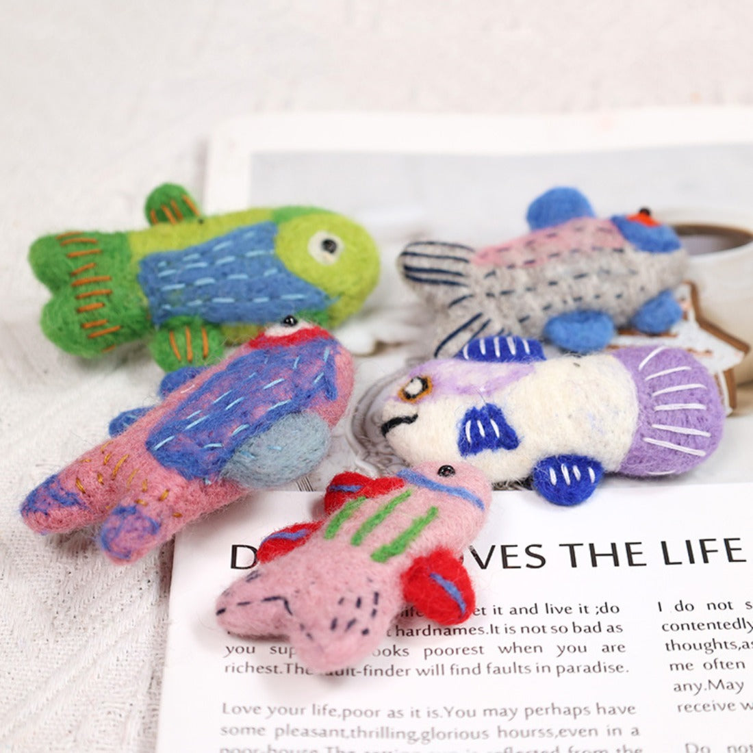 Handmade Wool Felt Fish Brooch