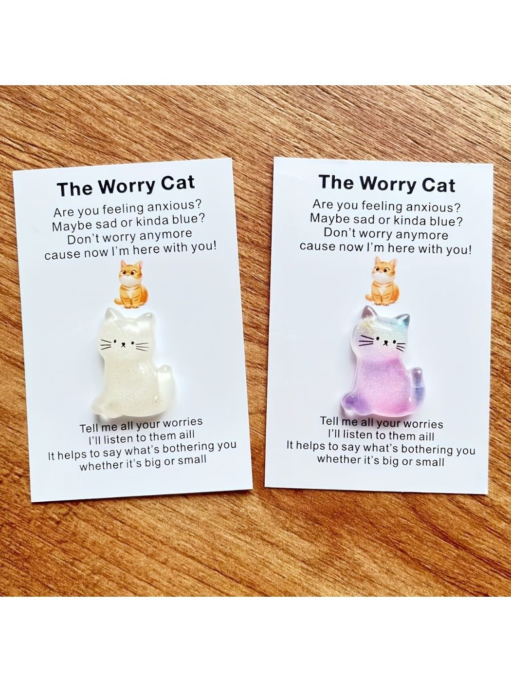 Taphug - Pocket Hug Pink Blue Cat pocket hug card and keepsake token view 6