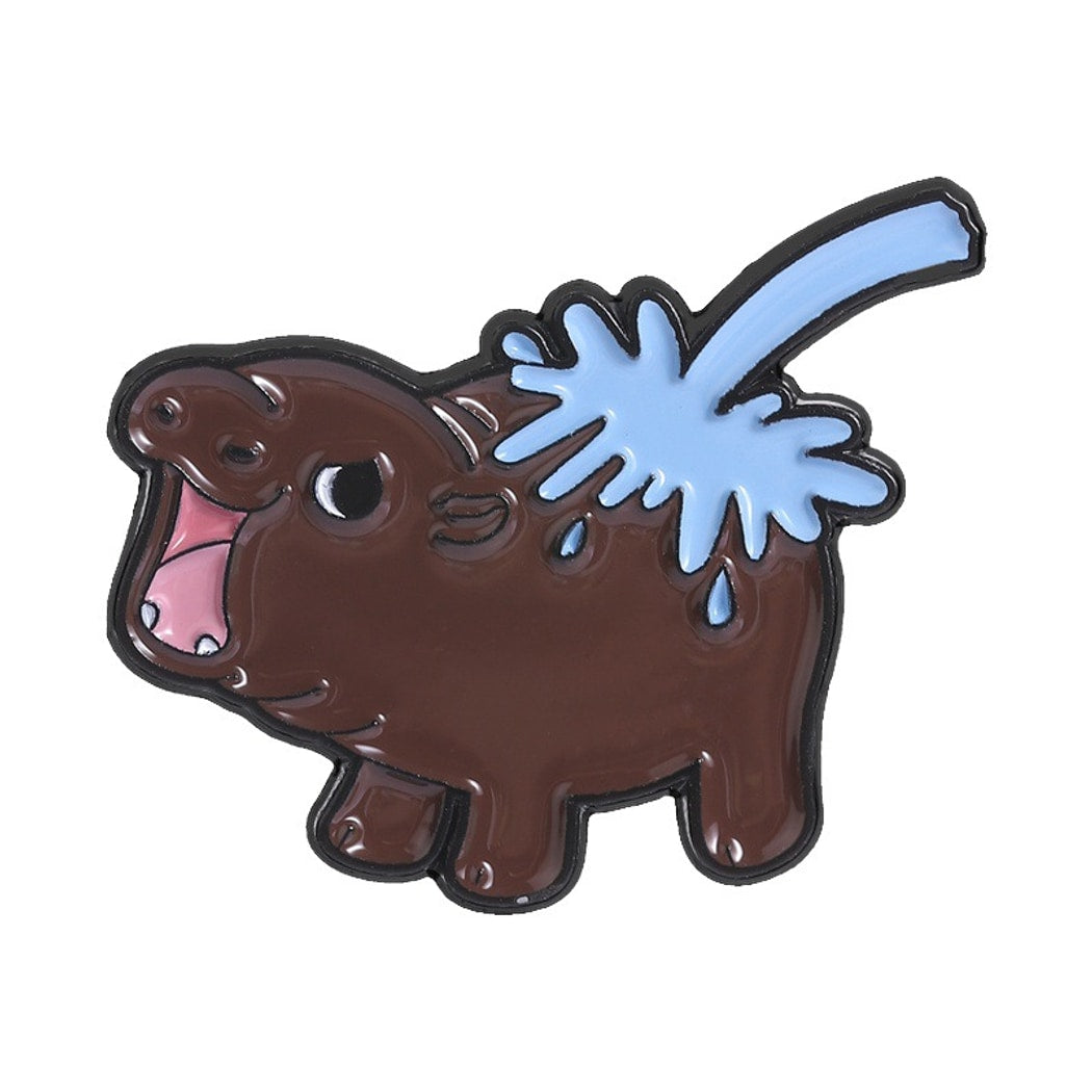 Pinori - Playful Style Hippopotamus Shaped Pin