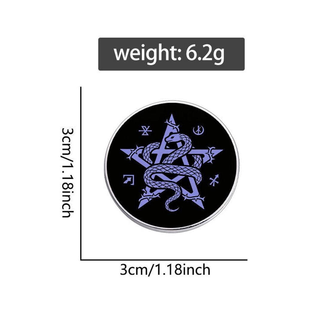 Pinori - Snake Symbol Round Decorative Pin