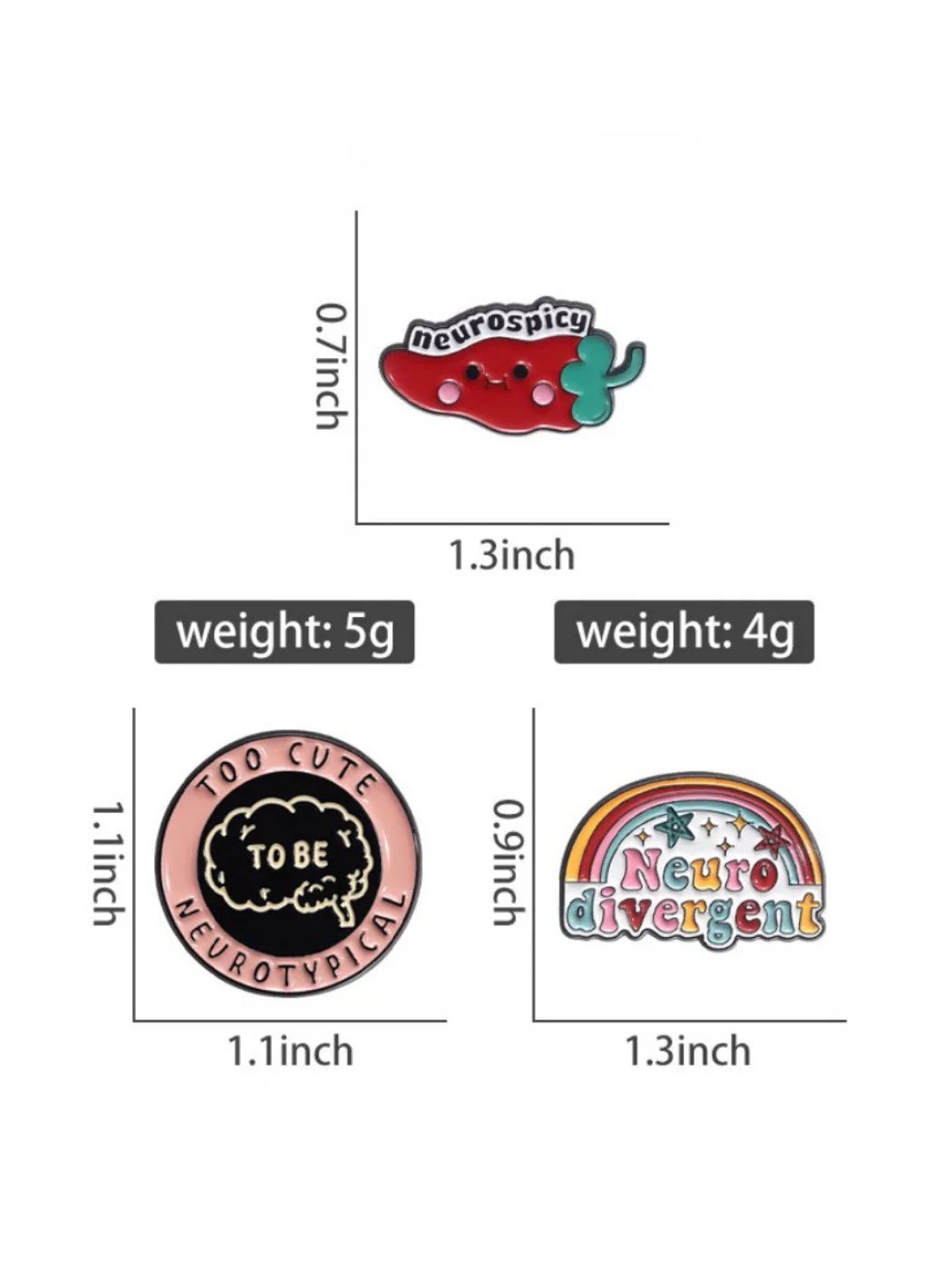 Pinori - Rainbow Funny Chili Brooch